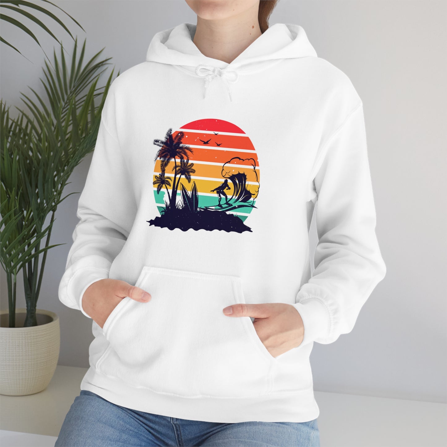 Unisex Heavy Blend™ Hooded Sweatshirt with Surfwear Print