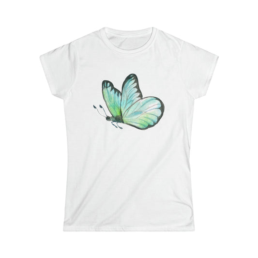 Women's Softstyle Tee with Butterfly Print